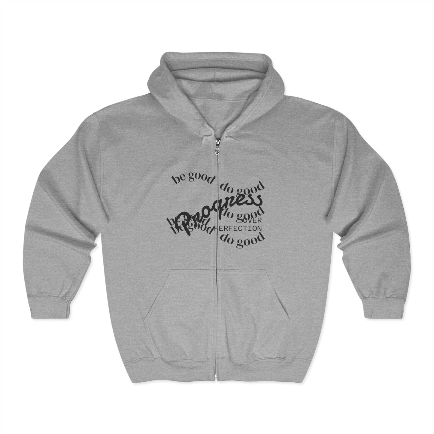 Inspirational Hooded Sweatshirt - 'Do Good, Be Good' & 'Progress Over Perfection' Design - Megadrop.co.uk